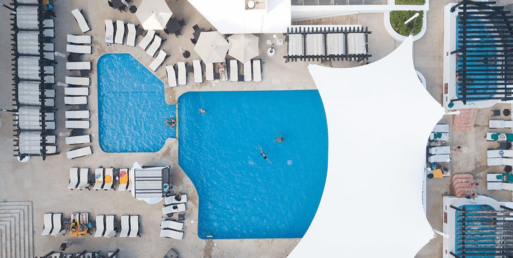 gr caribe by solaris deluxe all inclusive aerial pool view