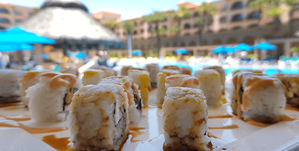 sushi rolls at royal solaris los cabos