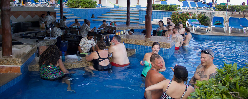 Pool Bar of the Solaris Resort in Cancun