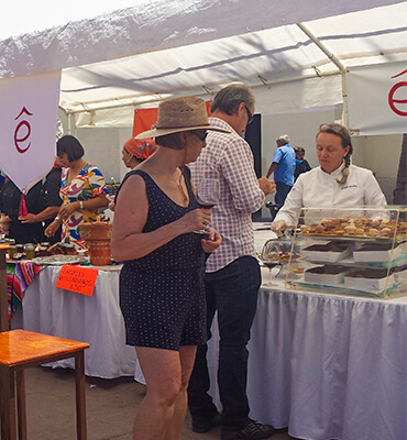 Tasting the Different Food and Wines at the Wine Festival