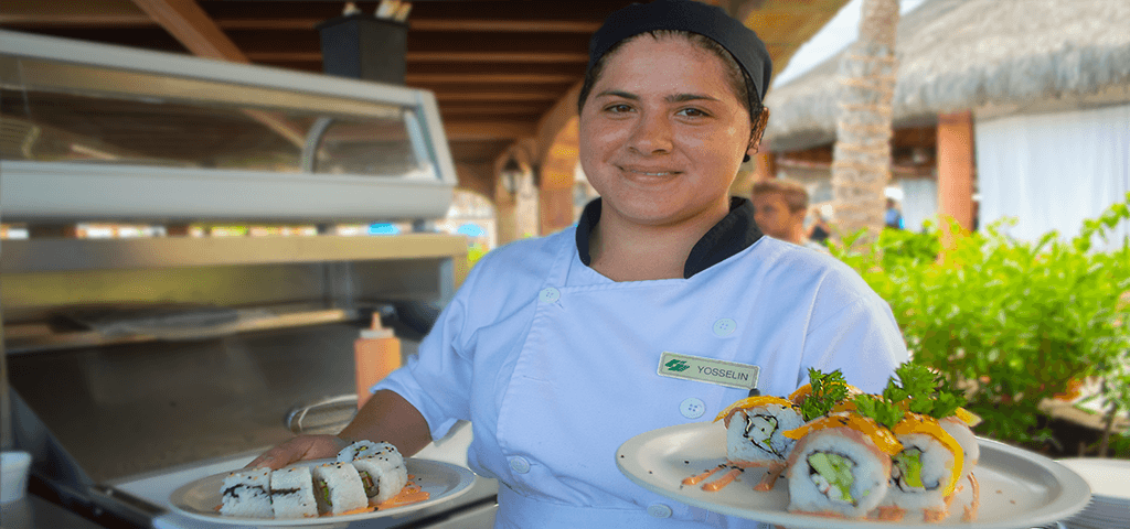 Sushi prepared by the chefs at Royal Solaris Los Cabos