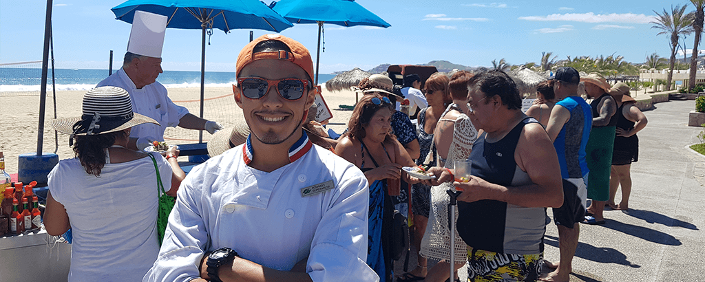 Paella and Ceviche prepared by the chefs of Club Solaris Cabos