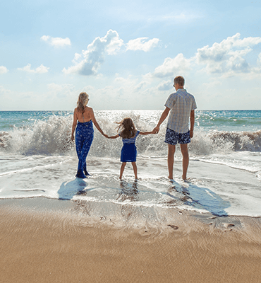 familia en las vacaciones