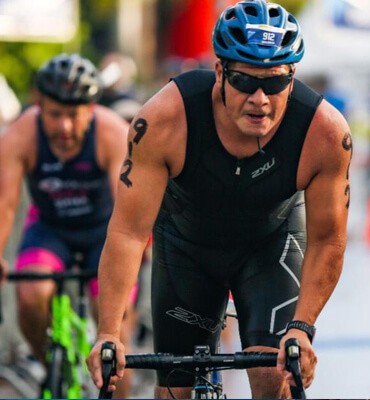 Competidores en el Triatlon de Cancún 2019